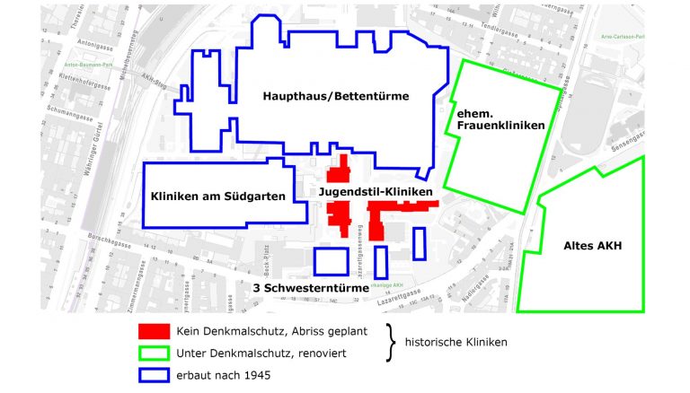 Plan des Wiener AKH