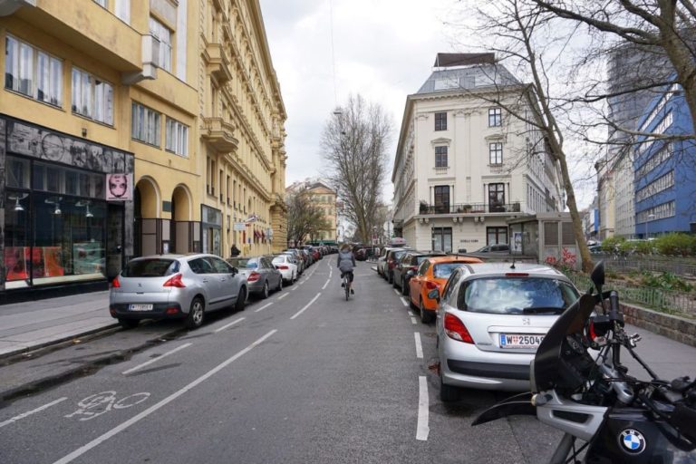 Praterstraße in der Nähe des Donaukanals, Wien-Leopoldstadt (2. Bezirk)