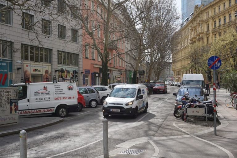 Praterstraße in der Nähe des Donaukanals, Wien-Leopoldstadt (2. Bezirk)