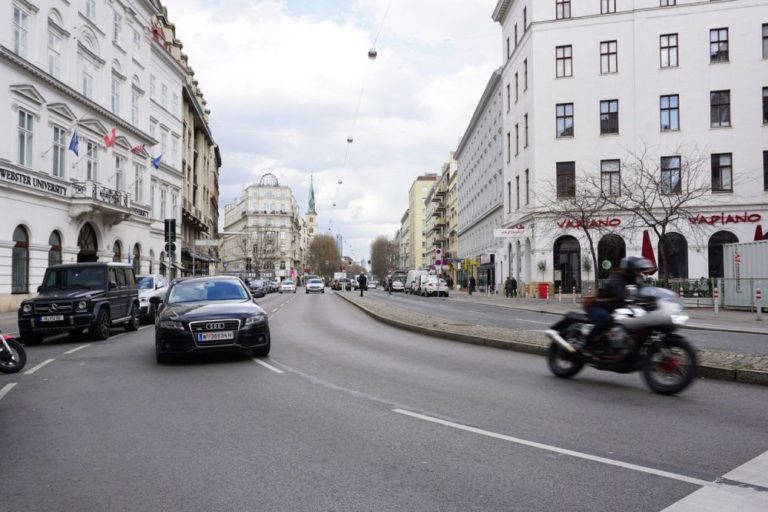 Praterstraße in der Nähe des Donaukanals, Wien-Leopoldstadt (2. Bezirk)