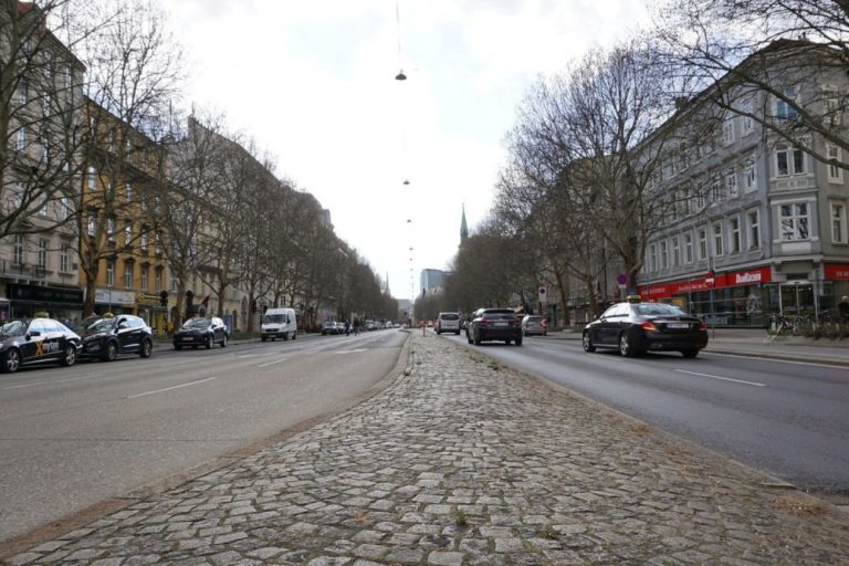 Praterstraße Richtung Innere Stadt, vorne Stephansdom