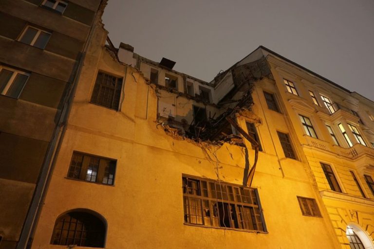 abgerissenes Gründerzeithaus Floßgasse 14 in Wien-Leopoldstadt, ehemalige jüdische Mikwe (Ritualbad)