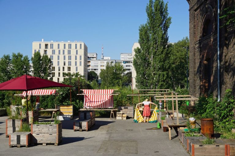 Gemeinschaftsgarten bei der Nordbahnhalle in Wien-Leopoldstadt, vor dem Abriss und Brand 2019