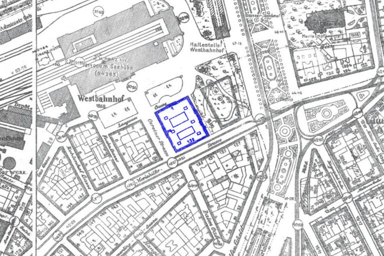 alter Stadtplan von Rudolfsheim-Fünfhaus