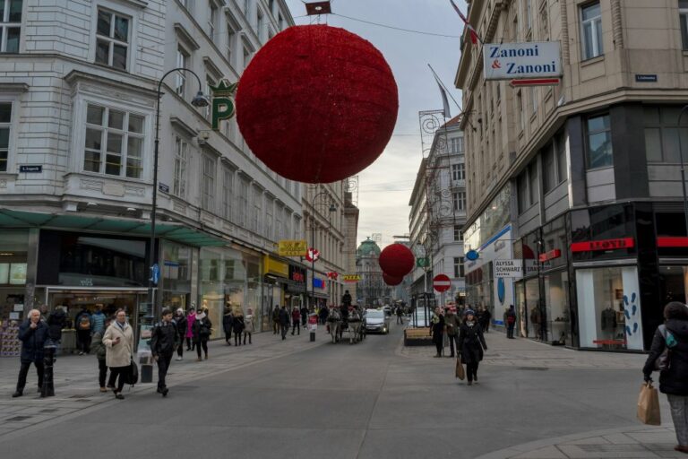 Rotenturmstraße im Winter 2019, nach dem Umbau zur Begegnungszone