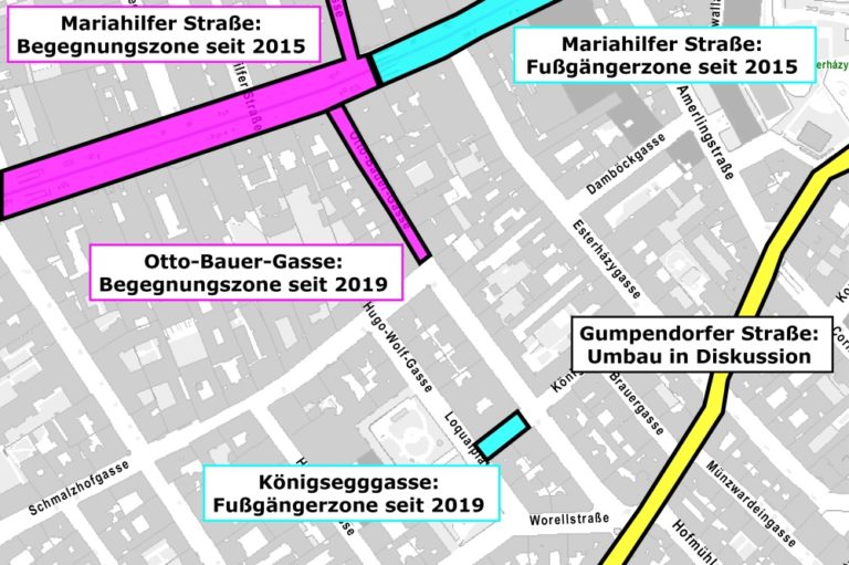 verkehrsberuhigte Straßen im 6. Bezirk