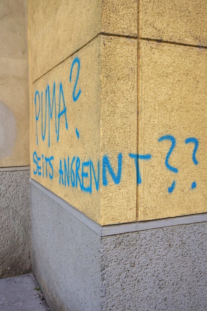 "Puma? Seits angrennt??", Graffiti, Wien-Landstraße