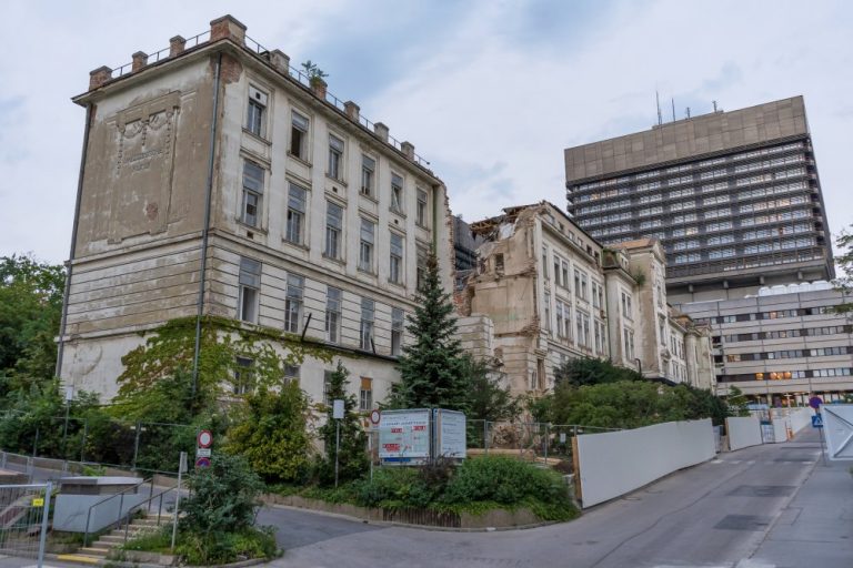 Abriss der I. Medizinischen Klinik des Wiener AKH, Alsergrund, Bettenturm, Baustelle, Klinikgebäude, Emil von Förster