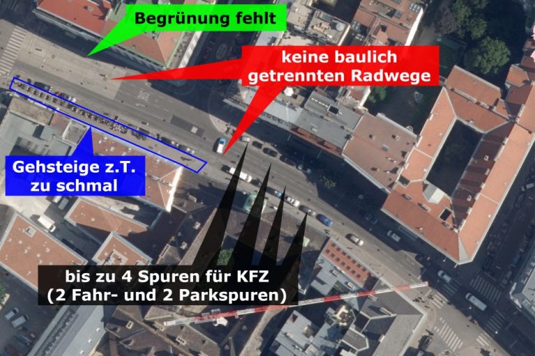 Satellitenaufnahme der Landstraßer Hauptstraße, Wien