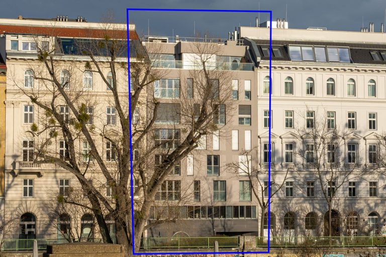 Neubau in der Oberen Donaustraße, nach Abbruch eines Altbaus, Wien-Leopoldstadt, Donaukanal