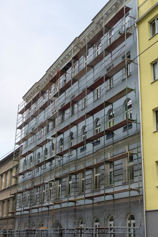 Gründerzeithaus in Wien-Landstraße wird renoviert, Gerüst, Schimmelgasse