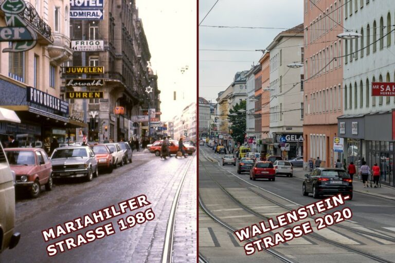 Fotos von der Mariahilfer Straße und der Wallensteinstraße, Wien