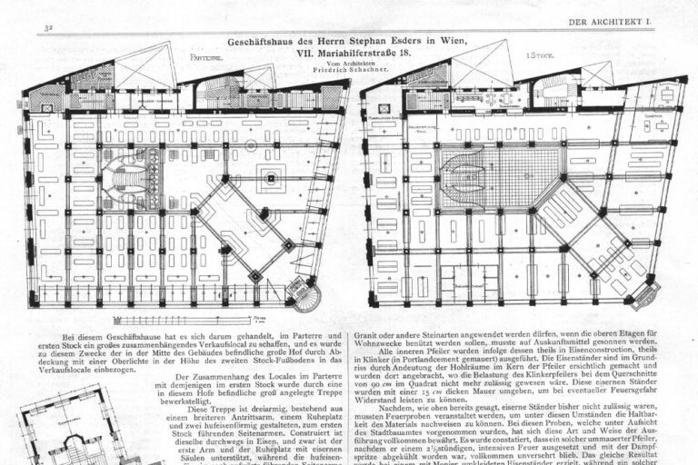 Grundriss des Hauses in der Mariahilfer Straße 18 "Zur großen Fabrik" von Stefan Esders, Wien