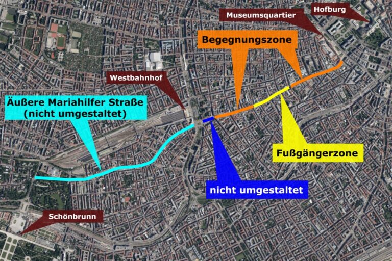 Satellitenbild der Mariahilfer Straße