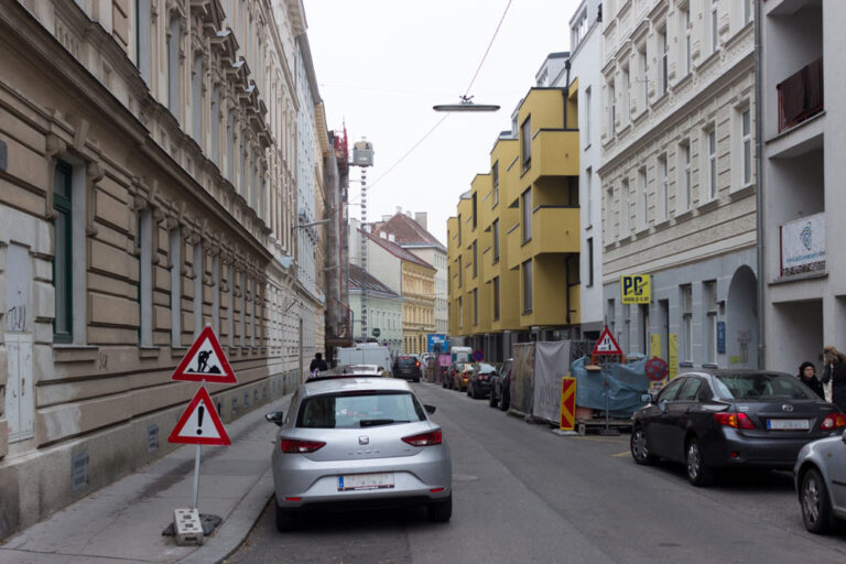 Neubau-Wohnhaus in Floridsdorf, Schwaigergasse, nahe dem Spitz, Neubau nach Abriss