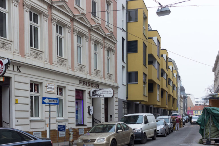 Neubau-Wohnhaus in Floridsdorf, Schwaigergasse, nahe dem Spitz, Neubau nach Abriss