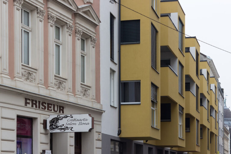 Neubau-Wohnhaus in Floridsdorf, Schwaigergasse, nahe dem Spitz, Neubau nach Abriss