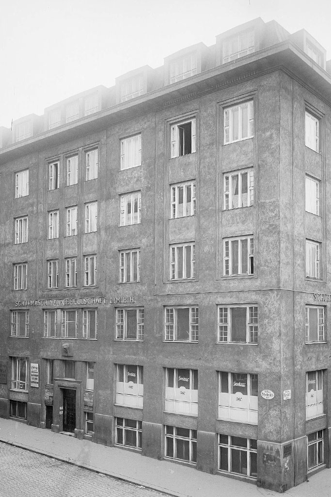 Gebäude in der Schottenfeldgasse, Aufnahme aus der Zwischenkriegszeit