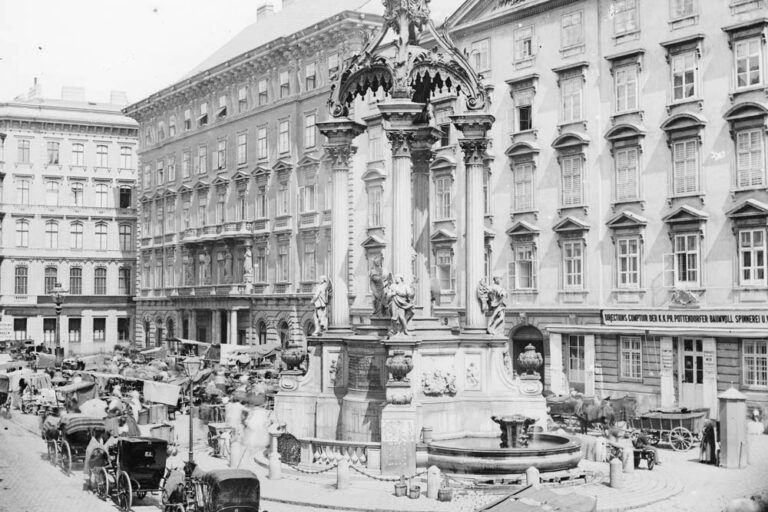 Markstände, Fuhrwerke, Hoher Markt, 19. Jahrhundert, Wien