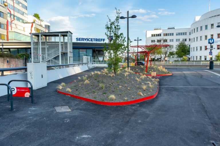 Bäume, Begrünung, Asphalt, Spittelau, Wien Energie