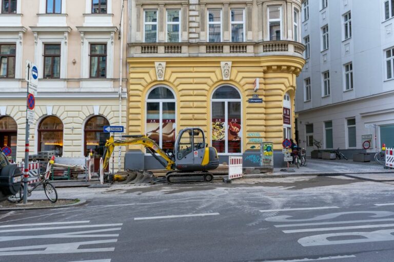 Straßenbauarbeiten in der Burggasse, Stuckgasse