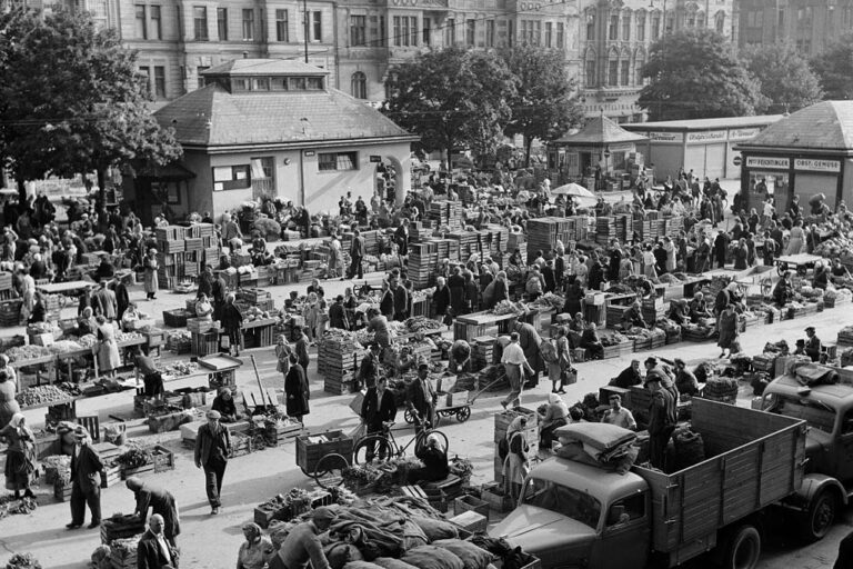 historische Aufnahme, Naschmarkt, Großmarkt, Wienzeile