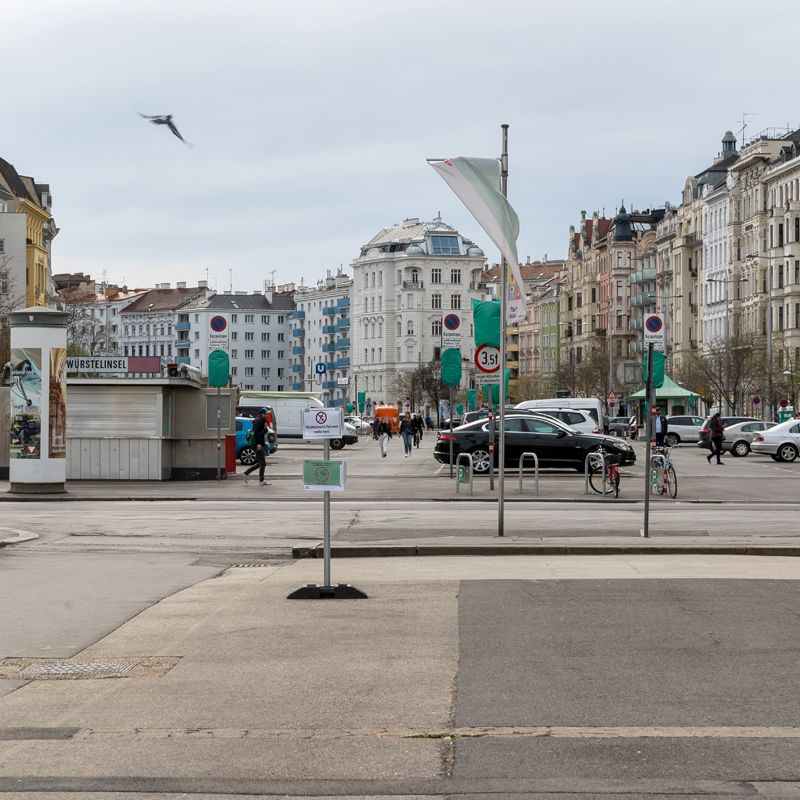 Naschmarkt, Kettenbrücke, Parkplatz, Wienzeile, Asphalt