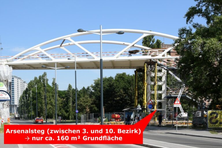 Brücke über die Arsenalstraße zwischen den Bezirken Landstraße und Favoriten