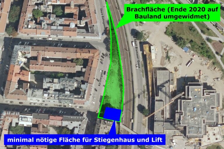 Satellitenbild der Fläche in der Kärchergasse