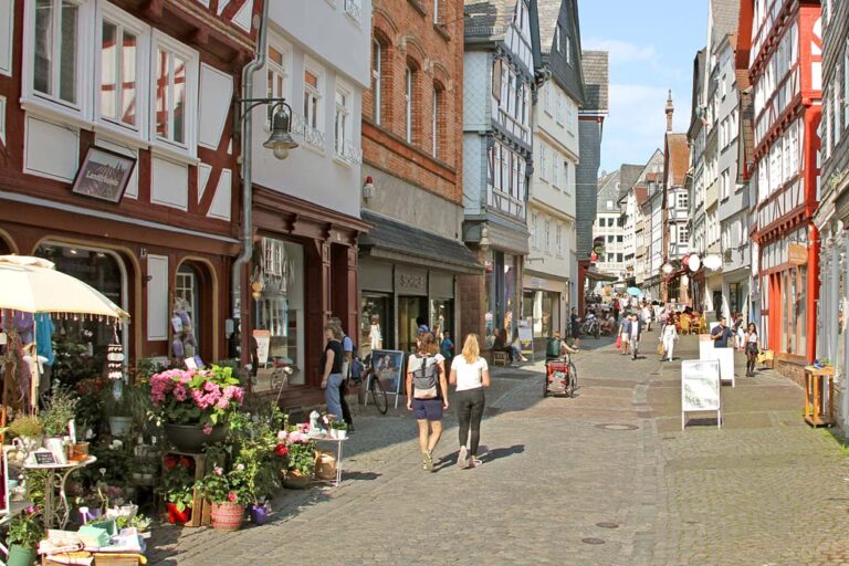 Verkehrsberuhigung, Fußgängerzone, Marburg, Deutschland