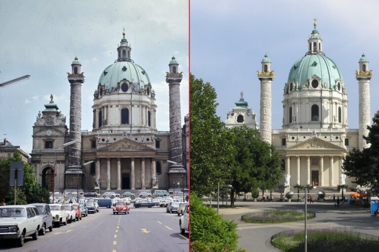 Karlskirche, Karlsplatz früher und heute, Wien