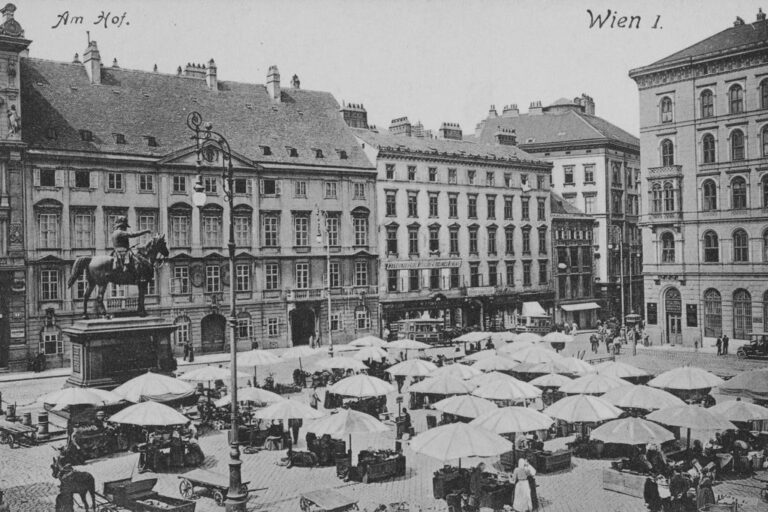 Markstände Am Hof, Wien, Platz, Innere Stadt, historische Aufnahme