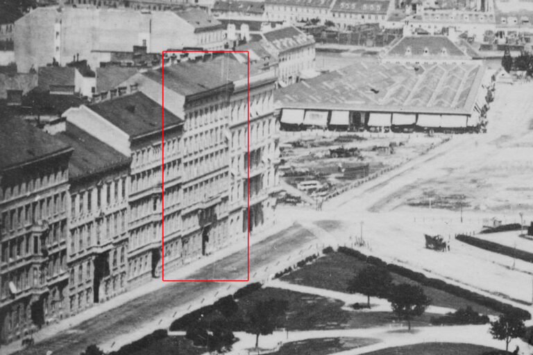 Häuserzeile am Schlickplatz im 19. Jahrhundert, Türkenstraße