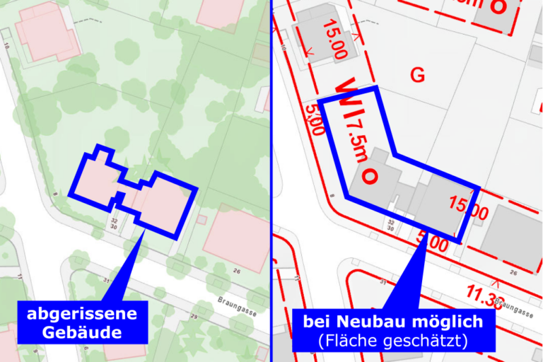 Plan des Grundstücks Braungasse 30-32 in Wien-Hernals