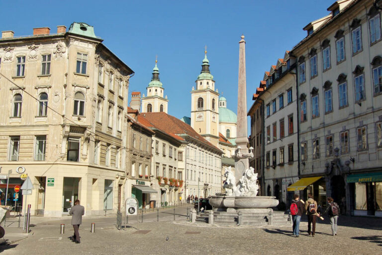 Platz in Ljubljana, Fußgängerzone