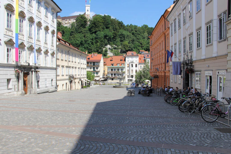 Platz in Ljubljana, Fußgängerzone