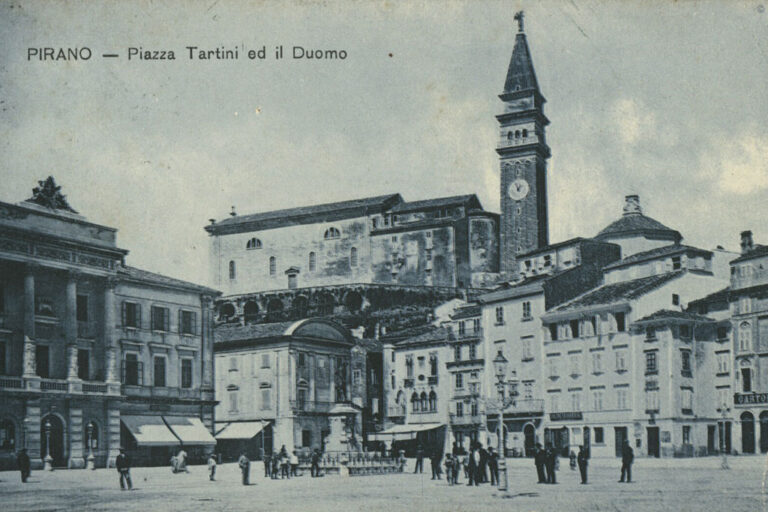 Pirano - Piazza Tartini ed il Duomo, historische Aufnahme