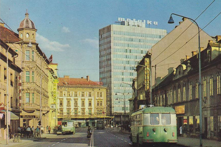Straße, O-Bus, Foto aus den 1960ern
