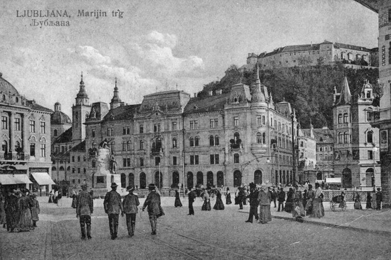 Prešerenplatz, alte Ansichtskarte