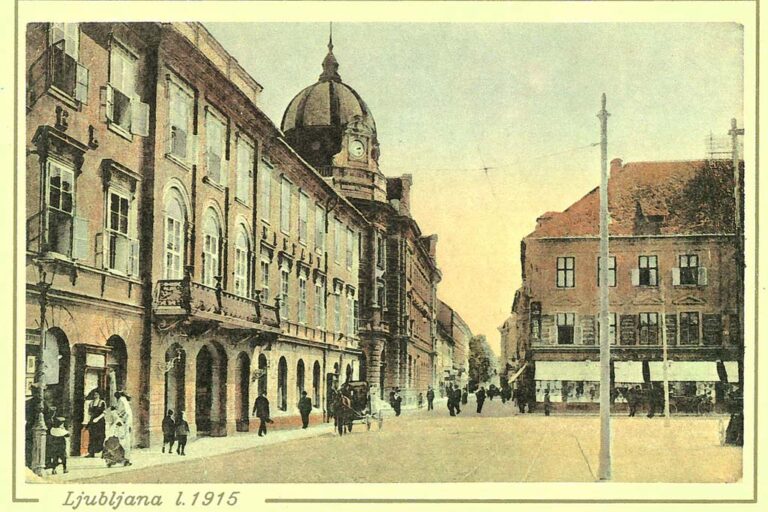 alte Postkarte aus Ljubljana, Slovenska cesta