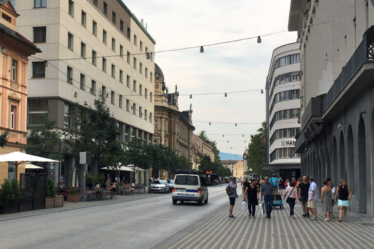 Slovenska cesta in Ljubljana, Straße, verkehrsberuhigt