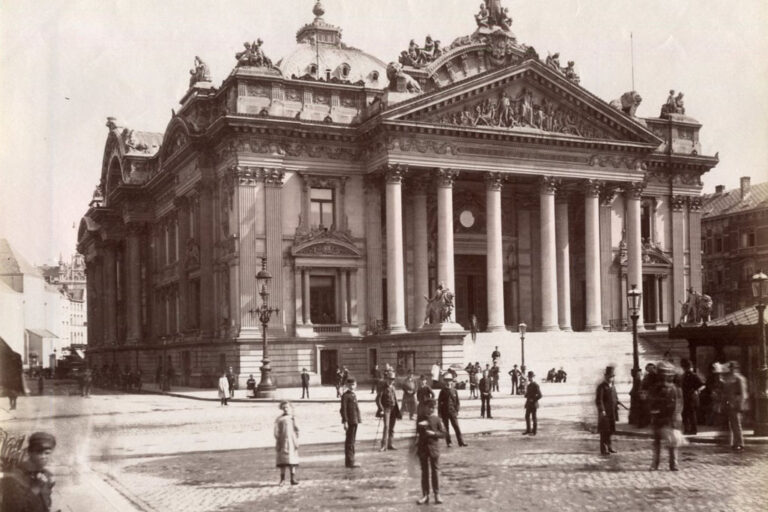 historische Aufnahme des Börsegebäudes in Brüssel