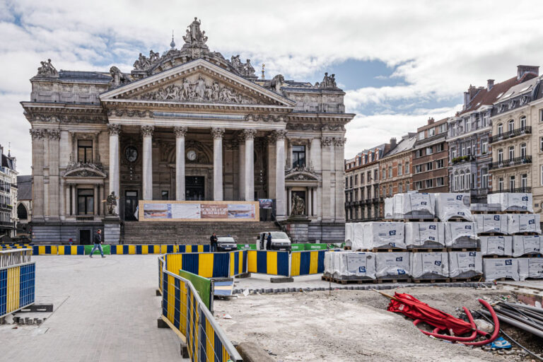 Bauarbeiten am Place de la Bourse in Brüssel