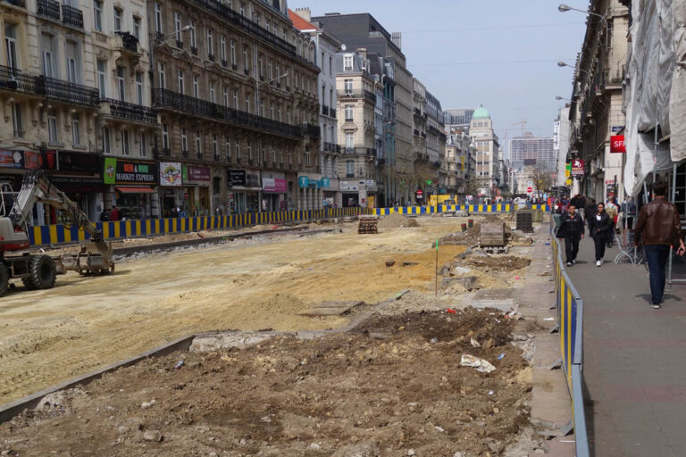 Boulevard Anspach wird zur Fußgängerzone umgestaltet, Baustelle