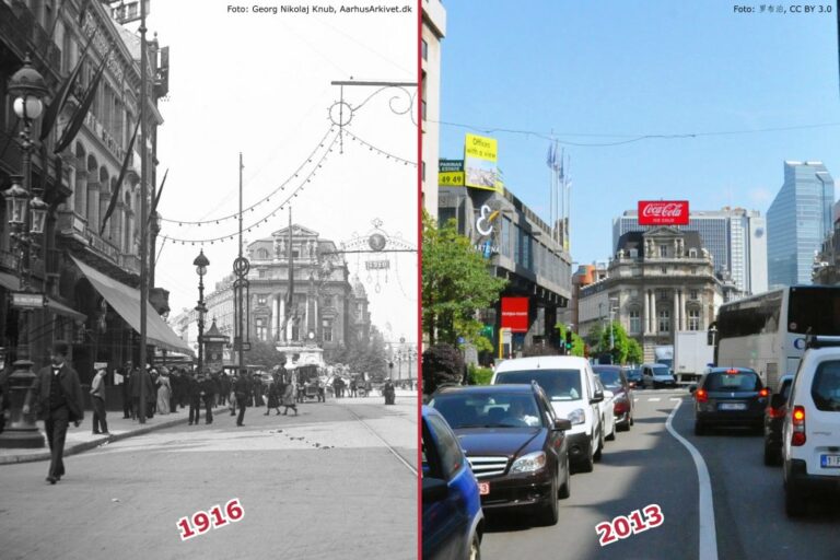 Boulevard Anspach 1916 und 2013