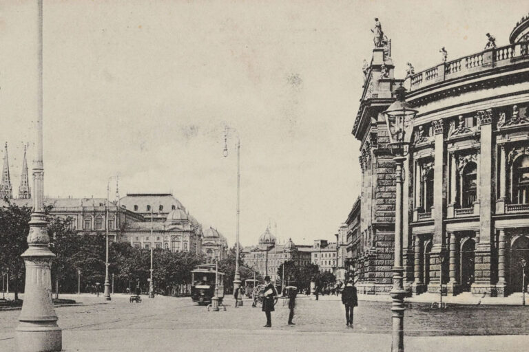 historische Aufnahme von Ringstraße und Burgtheater