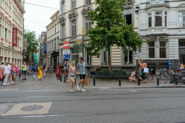 Stadtzentrum von Gent, Wohnstraße, Personen