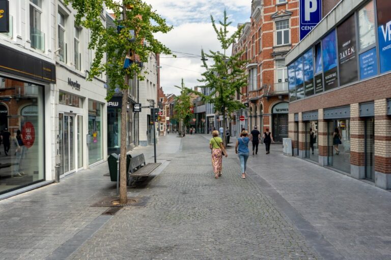 Einkaufsstraße, Bäume, Belgien