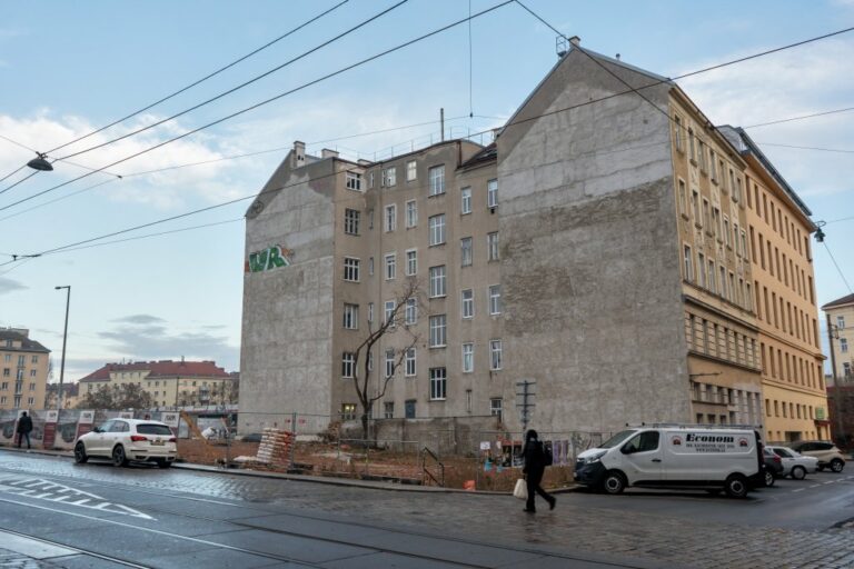 Baulücke in Wien-Landstraße, nach Abriss eines Altbaus