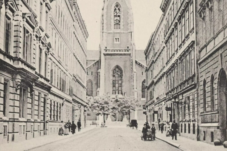 alte Aufnahme der Argentinierstraße, St. Elisabethkirche